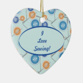 Tasten und Nähnadeln Keramikornament (Rechts)