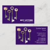 Tasten - Weiß auf Lila Visitenkarte (Vorne/Hinten)