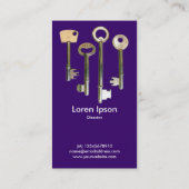 Tasten - Weiß auf Lila Visitenkarte (Rückseite)