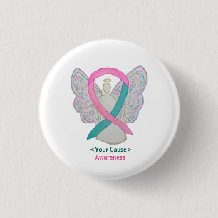 Tasten zum rosa und Aquamarinen Button "Angel" der