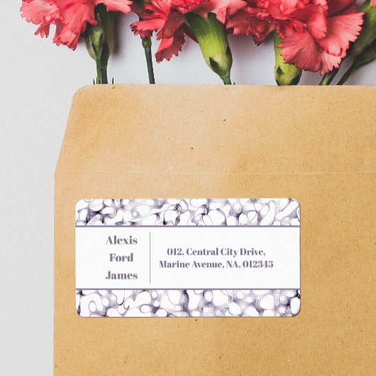 Tastenanschläge Lila Pen Doodles Adressenaufkleber Adressaufkleber