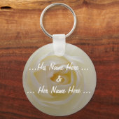 Tastenketten für Rose, benutzerdefinierte Weiße Bl Schlüsselanhänger (Vorderseite)