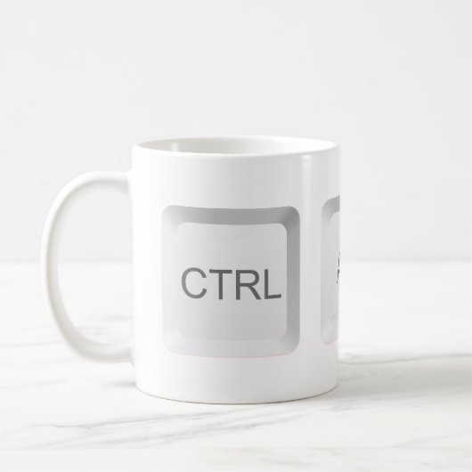 Tastenkombination CTRL ALT DEL für SlipperyJoe Kaffeetasse (Links)