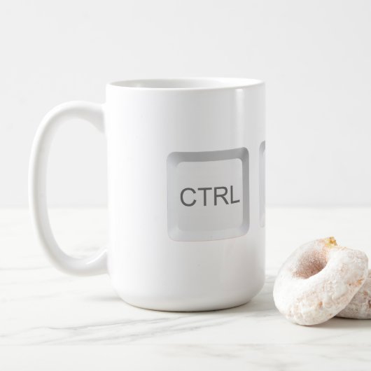 Tastenkombination CTRL ALT DEL für SlipperyJoe Kaffeetasse (Mit Donut)
