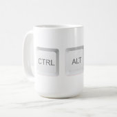 Tastenkombination CTRL ALT DEL für SlipperyJoe Kaffeetasse (Vorderseite Links)