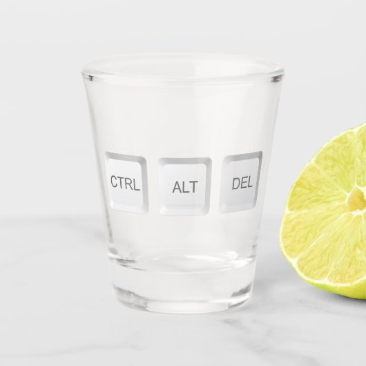 Tastenkombination CTRL ALT DEL für SlipperyJoe Schnapsglas (Vorderseite)