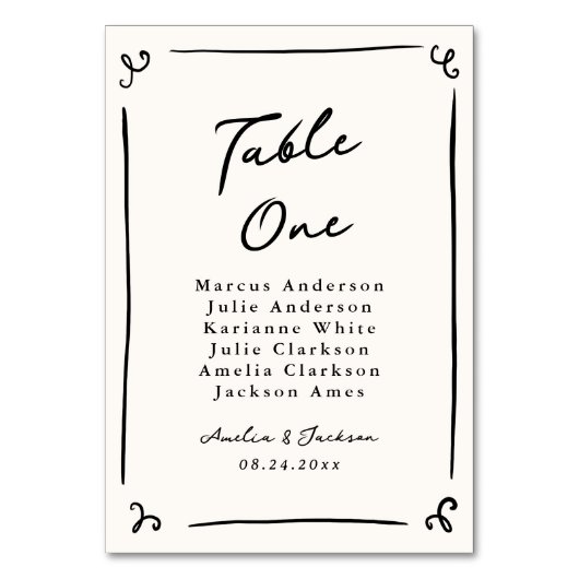 Tastenkombination Tischnummer (Rückseite)