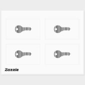 Tastenkombinationen für das Barcode-Muster Rechteckiger Aufkleber (Blatt)
