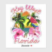 Tastenkombinationen für den tropischen Schlüssel W Aufkleber (Blatt)