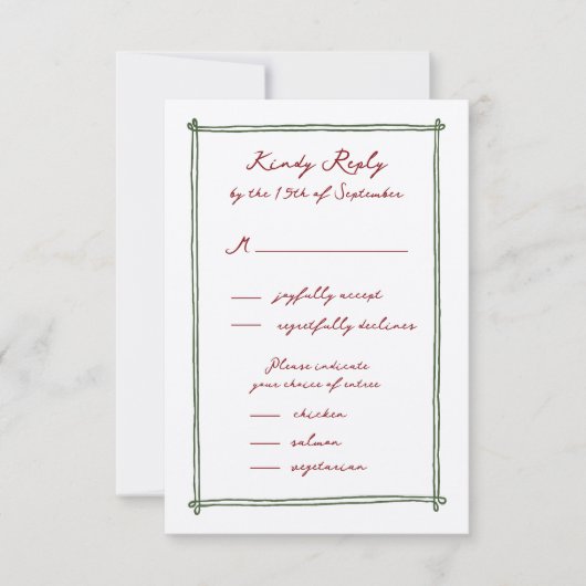 Tastenkürzel-Menü Option Wedding rsvp (Vorderseite)