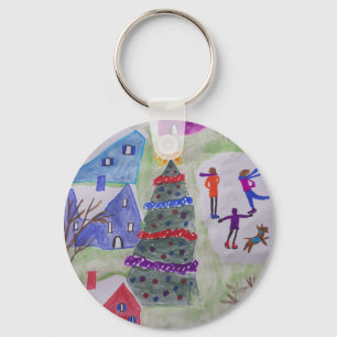 Tastenring für das Weihnachtsdorf Schlüsselanhänger