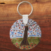 Tastenring für die Schaltfläche Autumn Tree Schlüsselanhänger (Vorderseite)