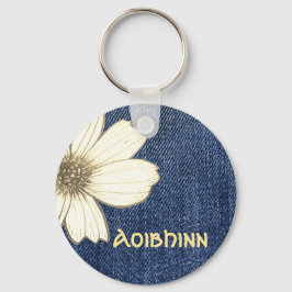 Tastenring für individuelle Name Navy Blume Schlüsselanhänger