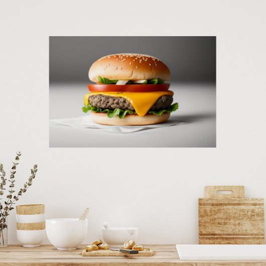 Tasty Cheeseburger Poster (Küche)