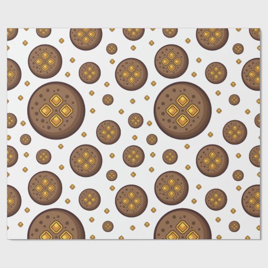 Tasty chocolate chip cookies seamless pattern geschenkpapier (Flach)