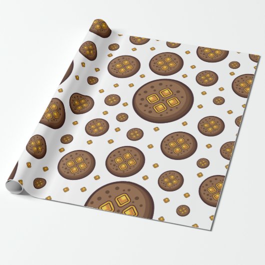 Tasty chocolate chip cookies seamless pattern geschenkpapier (Ungerollt)