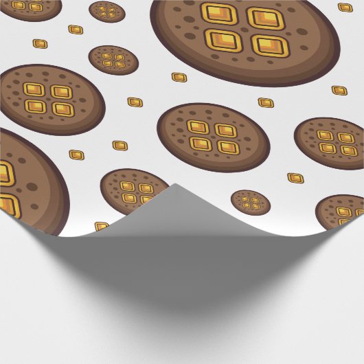 Tasty chocolate chip cookies seamless pattern geschenkpapier (Ecke)