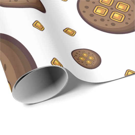 Tasty chocolate chip cookies seamless pattern geschenkpapier (Rolleneckpunkt)