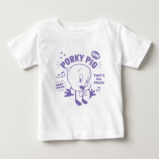 Tasty Retro Porky Pig Baby T-shirt (Vorderseite)