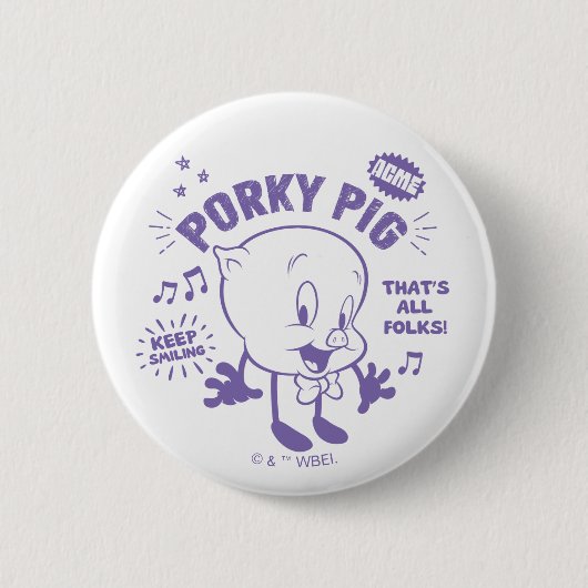 Tasty Retro Porky Pig Button (Vorderseite)