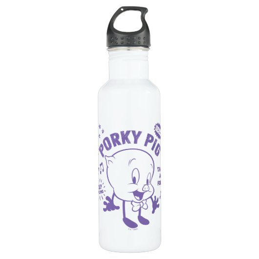 Tasty Retro Porky Pig Edelstahlflasche (Vorderseite)