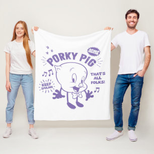 Tasty Retro Porky Pig Fleecedecke