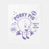 Tasty Retro Porky Pig Fleecedecke (Vorderseite)