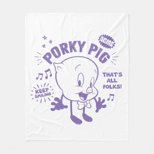 Tasty Retro Porky Pig Fleecedecke (Vorderseite)