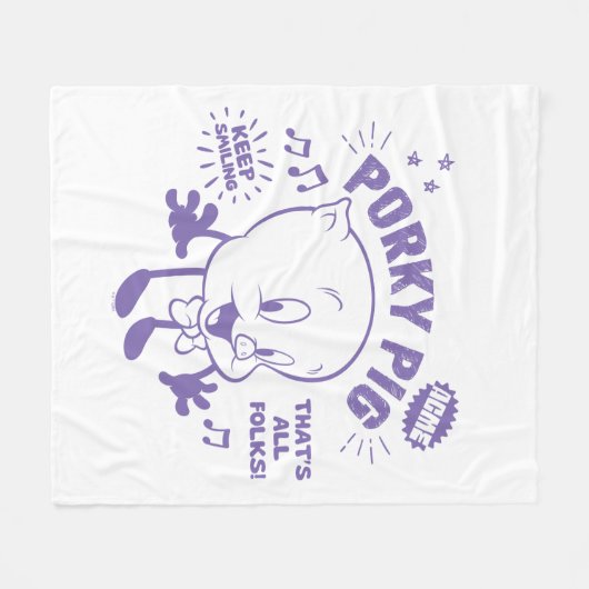 Tasty Retro Porky Pig Fleecedecke (Vorderseite (Horizontal))