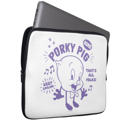 Tasty Retro Porky Pig Laptopschutzhülle (Vorne Rechts)