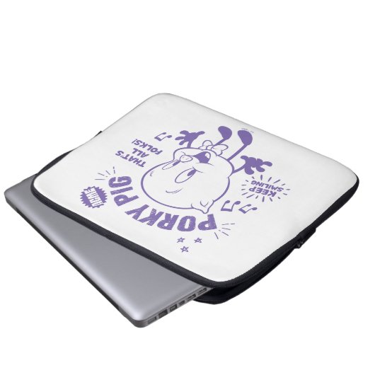 Tasty Retro Porky Pig Laptopschutzhülle (Vorne Knopf)