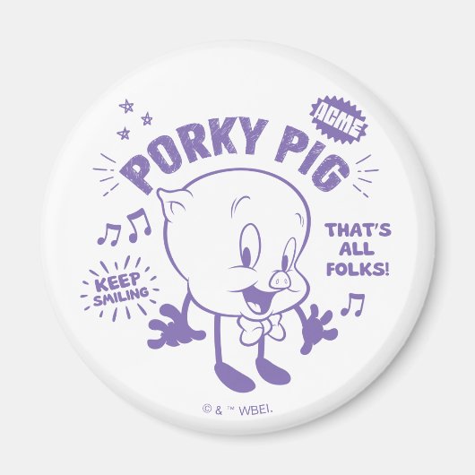 Tasty Retro Porky Pig Magnet (Vorne)