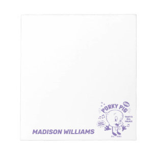 Tasty Retro Porky Pig Notizblock