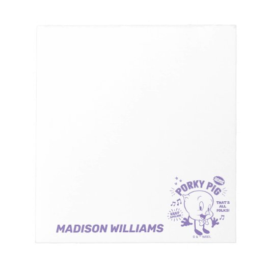 Tasty Retro Porky Pig Notizblock (Vorderseite)
