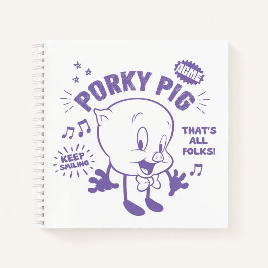 Tasty Retro Porky Pig Notizblock (Vorderseite)