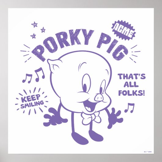 Tasty Retro Porky Pig Poster (Vorne)