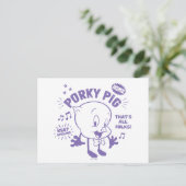 Tasty Retro Porky Pig Postkarte (Stehend Vorderseite)