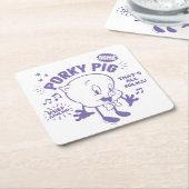 Tasty Retro Porky Pig Rechteckiger Pappuntersetzer (angewinkelt)
