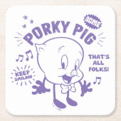 Tasty Retro Porky Pig Rechteckiger Pappuntersetzer (Vorderseite)