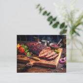 Tasty sizzling BBQ Beef Brisket Postkarte (Stehend Vorderseite)