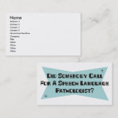 Tat jemand Anruf für eine Sprache-Sprache Visitenkarte (Vorne/Hinten)