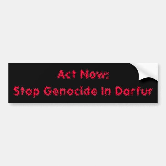Tat jetzt: Stoppen Sie Genozid in Darfur Autoaufkleber (Vorne)