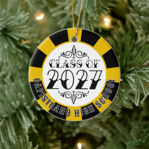 Tat-Stil Graue Klasse 2027 Foto-Abschluss Keramik Ornament