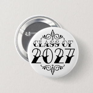 Tat-Style Grau-Abi-Jahrgang 2027 Button