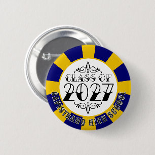 Tat-Style Grau Abschlussjahrgang 2027 Button