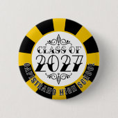 Tat-Style Grau-Abschlussklasse 2027 Button (Vorderseite)
