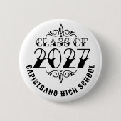 Tat-Style Grau-Abschlussklasse 2027 Button (Vorderseite)