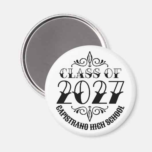 Tat-Style Grau-Abschlussklasse 2027 Magnet (Vorderseite/Rückseite)