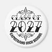Tat-Style Grau-Abschlussklasse 2027 Magnet (Vorne)