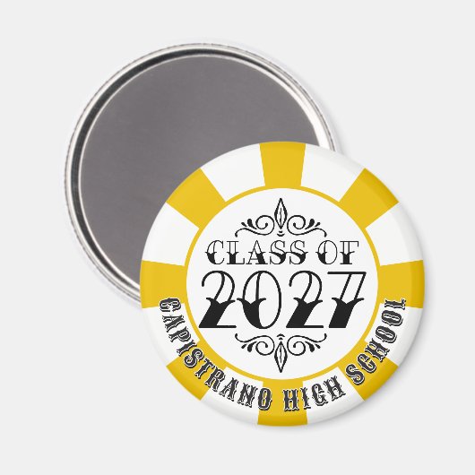 Tat-Style Grau-Abschlussklasse 2027 Magnet (Vorderseite/Rückseite)
